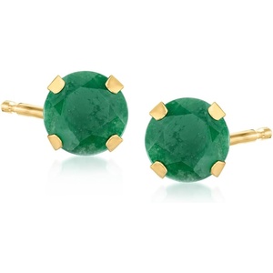 image:imageRossSimons 160 ct tw Emerald Martini Stud Earrings in 14kt Yellow Gold