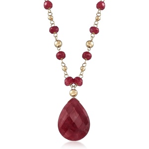 image:imageRossSimons 1600 ct tw Ruby Station Necklace in 14kt Yellow GoldRuby