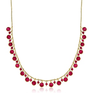 image:imageRossSimons 1690 ct tw Ruby Drop Necklace in 18kt Gold Over Sterling 18 inches
