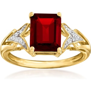 image:imageRossSimons 220 Carat Garnet Ring With Diamonds in 14kt Yellow GoldGarnet