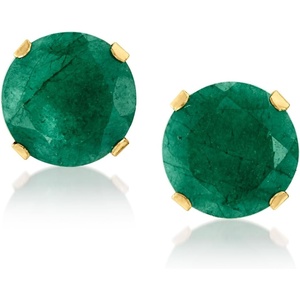 image:imageRossSimons 300 ct tw Emerald Martini Stud Earrings in 10kt Yellow Gold