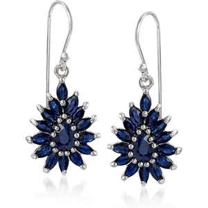 image:imageRossSimons 300 ct tw Sapphire Cluster Drop Earrings in Sterling Silver