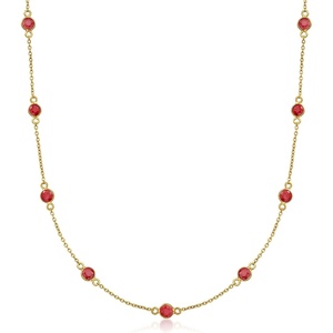 image:imageRossSimons 310 ct tw Ruby Station Necklace in 18kt Gold Over SterlingRuby