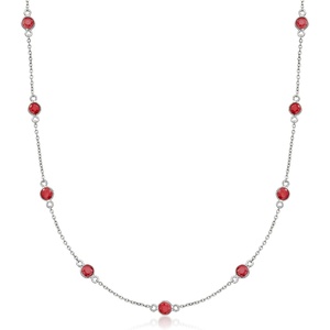 image:imageRossSimons 310 ct tw Ruby Station Necklace in Sterling SilverRuby