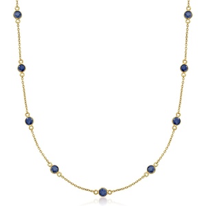 image:imageRossSimons 310 ct tw Sapphire Station Necklace in 18kt Gold Over SterlingSapphire