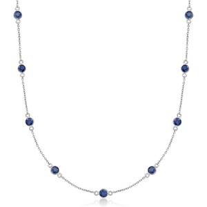 image:imageRossSimons 310 ct tw Sapphire Station Necklace in Sterling SilverSapphire