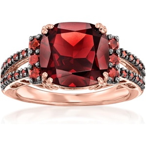 image:imageRossSimons 400 Carat Garnet and 31 ct tw Red Diamond Ring in 14kt Rose GoldGarnet