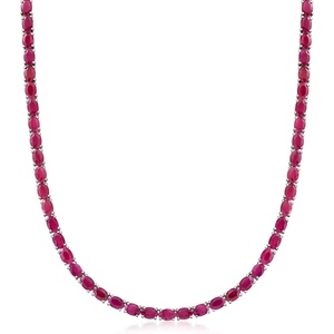 image:imageRossSimons 4000 ct tw Gemstone Tennis Necklace in Sterling Silverred