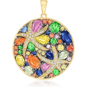image:imageRossSimons 502 ct tw MultiGemstone Starfish Pendant With 26 ct tw Diamonds in 14kt Yellow Gold