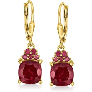 image:imageRossSimons 530 ct tw Ruby Drop Earrings in 18kt Gold Over Sterling