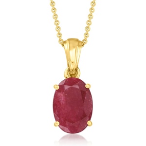 image:imageRossSimons 550 Carat Ruby Pendant Necklace in 18kt Gold Over Sterling 18 inches