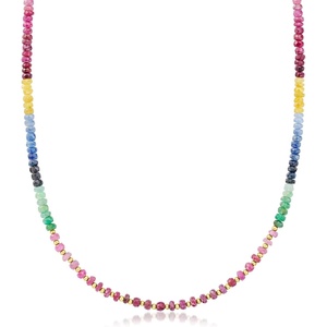 image:imageRossSimons 7500 ct tw MultiGemstone Bead Necklace in 10kt Yellow Gold18 Inches