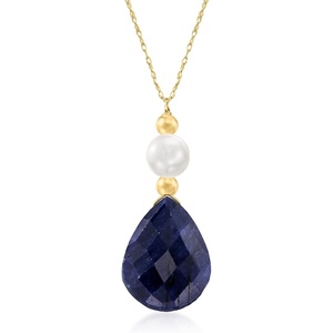 image:imageRossSimons Cultured Pearl and Gemstone Necklace in 14kt Yellow Gold