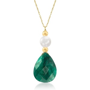 image:imageRossSimons Cultured Pearl and Gemstone Necklace in 14kt Yellow Gold18 Inches