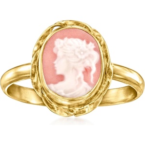 image:imageRossSimons Italian Pink Porcelain Cameo Ring in 18kt Gold Over SterlingNo Gemstone