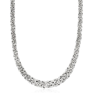 image:imageRossSimons Italian Sterling Silver Graduated Byzantine NecklaceNo Gemstone