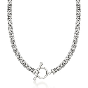 image:imageRossSimons Sterling Silver Byzantine Toggle NecklaceNo Gemstone
