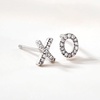 image:imagePure Collection by RossSimons 010 ct tw Diamond Xo Mismatched Earrings in Sterling Silver