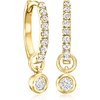image:imagePure Collection by RossSimons 015 ct tw Diamond CharmCompatible Huggie Hoop Earrings in 14kt Yellow Gold
