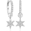 image:imagePure Collection by RossSimons 015 ct tw Diamond CharmCompatible Huggie Hoop Earrings in Sterling Silver