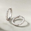 image:imagePure Collection by RossSimons 015 ct tw Diamond CharmCompatible Huggie Hoop Earrings in Sterling Silver