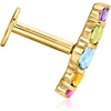 image:imagePure Collection by RossSimons 034 ct tw MultiGemstone Curved FlatBack Stud Earrings in 14kt Yellow Gold