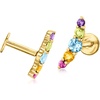 image:imagePure Collection by RossSimons 034 ct tw MultiGemstone Curved FlatBack Stud Earrings in 14kt Yellow Gold