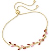 image:imagePure Collection by RossSimons 080 ct tw Garnet and 30 ct tw Pink Topaz Leaf Bolo Bracelet in 18kt Gold Over Sterling