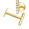 image:imagePure Collection by RossSimons Diamond Bar FlatBack Stud Earrings in 14kt Yellow Gold