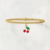 image:imagePure Collection by RossSimons Italian 3mm 18kt Gold Over Sterling Bead Stretch Bracelet With Enamel Cherry Charmno gemstone