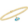 image:imagePure Collection by RossSimons Italian 3mm 18kt Gold Over Sterling Bead Stretch Bracelet With Enamel Evil Eye Charmno gemstone