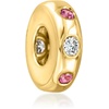 image:imageRossSimons 026 ct tw Diamond and 10 ct tw Rhodolite Garnet Bead Charm in 18kt Gold Over Sterling