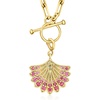 image:imageRossSimons 060 ct tw Rhodolite Garnet Seashell Charm in 18kt Gold Over Sterling