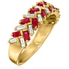 image:imageRossSimons 060 ct tw Ruby and 28 ct tw Diamond Baguette Ring in 14kt Yellow GoldRuby