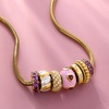 image:imageRossSimons 070 ct tw Rhodolite Garnet Heart Bead Charm With Pink Enamel in 18kt Gold Over Sterling