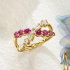 image:imageRossSimons 080 ct tw Rhodolite Garnet and 51 ct tw LabGrown Diamond Crisscross Ring in 18kt Gold Over SterlingDiamond