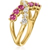 image:imageRossSimons 080 ct tw Rhodolite Garnet and 51 ct tw LabGrown Diamond Crisscross Ring in 18kt Gold Over SterlingDiamond