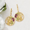 image:imageRossSimons 090 ct tw Rhodolite Garnet and 70 ct tw Peridot Hummingbird Drop Earrings in 18kt Gold Over Sterling