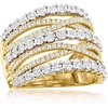 image:imageRossSimons 100 ct tw Diamond MultiRow Ring in 18kt Gold Over SterlingDiamond