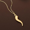 image:imageRossSimons 10kt Yellow Gold Italian Horn Pendant NecklaceNo Gemstone