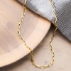 image:imageRossSimons 10kt Yellow Gold Paper Clip Link NecklaceNo Gemstone