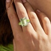 image:imageRossSimons 1100 Carat EmeraldCut Prasiolite and 140 ct tw Peridot Ring in Sterling SilverPeridot