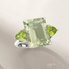 image:imageRossSimons 1100 Carat EmeraldCut Prasiolite and 140 ct tw Peridot Ring in Sterling SilverPeridot