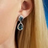 image:imageRossSimons 1100 ct tw London Blue Topaz and 14 ct tw Diamond Drop Earrings in Sterling Silver