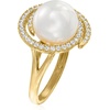 image:imageRossSimons 11mm Shell Pearl and 40 ct tw CZ Swirl Ring in 18kt Gold Over Sterling