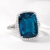 image:imageRossSimons 1200 Carat London Blue Topaz and 40 ct tw Diamond Ring in 14kt White GoldTopaz