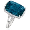 image:imageRossSimons 1200 Carat London Blue Topaz and 40 ct tw Diamond Ring in 14kt White GoldTopaz