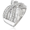 image:imageRossSimons 125 ct tw Baguette and Round Diamond Highway Ring in Sterling SilverDiamond