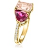 image:imageRossSimons 140 Carat Peach Morganite and 130 Carat Rhodolite Garnet Toi Et Moi Ring With 14 ct tw Diamonds in 14kt Yellow GoldMorganite