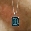 image:imageRossSimons 1400 Carat London Blue Topaz Pendant Necklace in Sterling Silver 18 inches